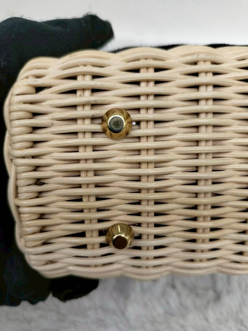 Lady Dior Mini Wicker Rattan Oblique Jacquard Blue Natural GHW 2022