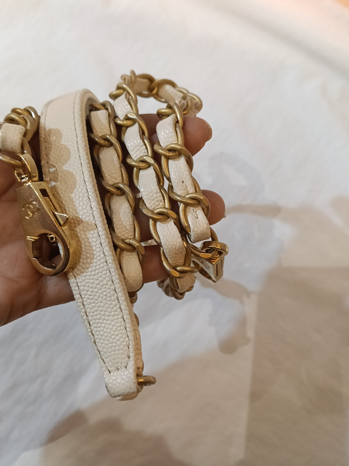 Chanel Coco Handle Medium Caviar Ivory GHW #24